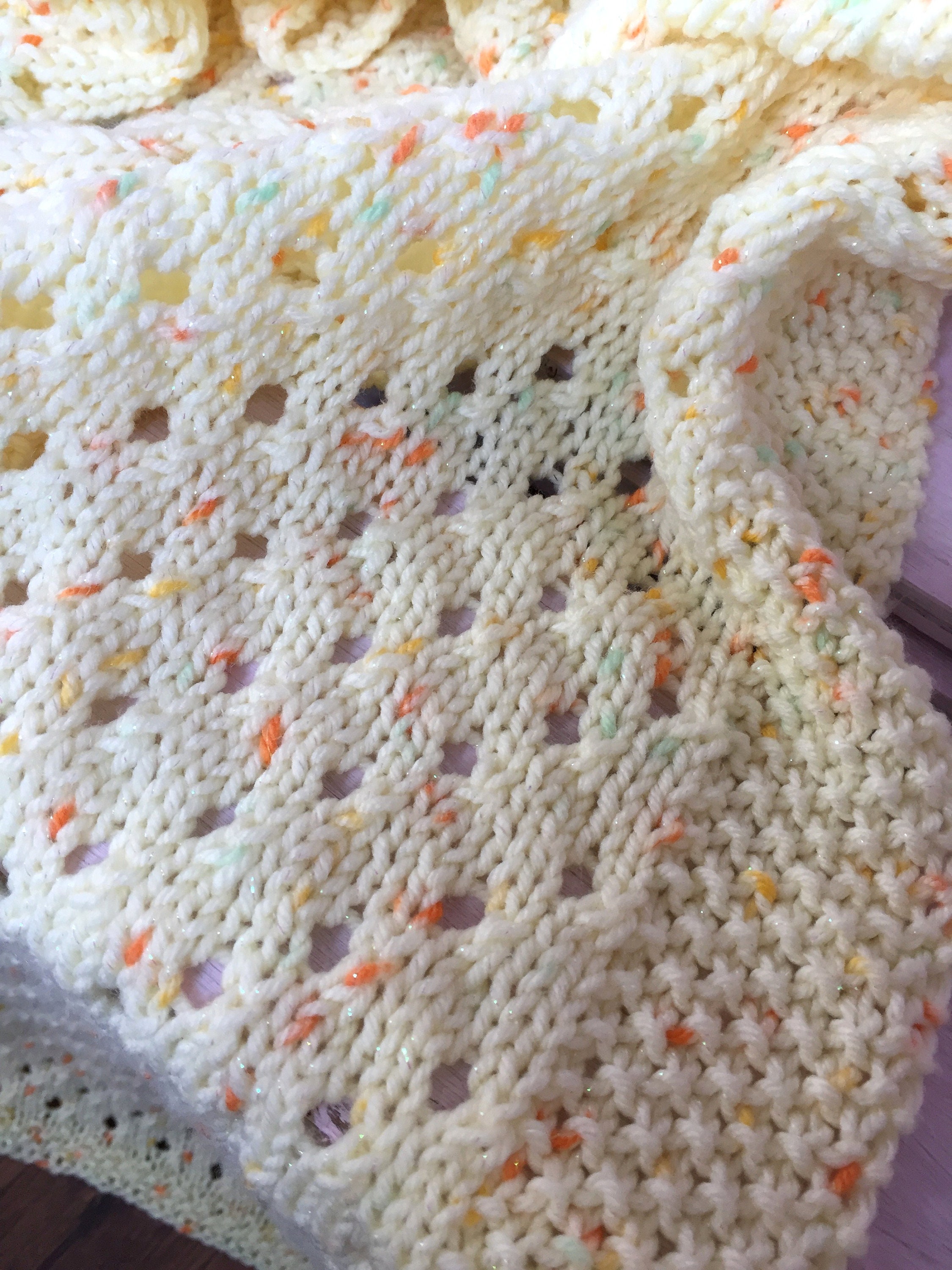 Easy Eyelets Baby Blanket Set knitting Pattern ENGLISH Etsy UK