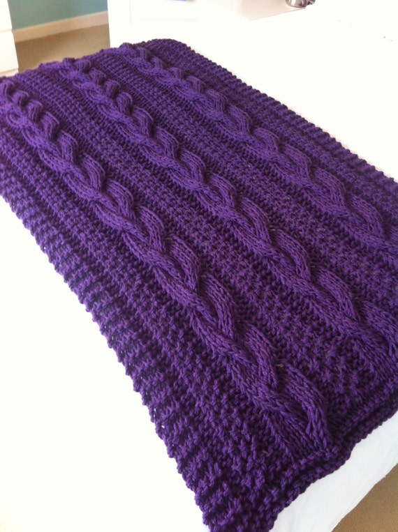 Braided Cable Chunky Blanket Throw Knitting Pattern ENGLISH Etsy Canada