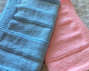 Knitting Pattern Nova Baby Blanket Fully Reversible Design