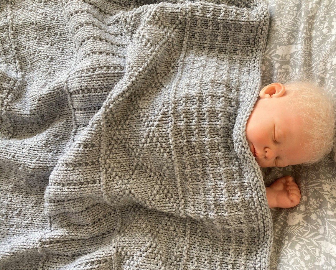 Knitting pattern Easy Sampler Baby Blanket in DK Yarn PDF Etsy