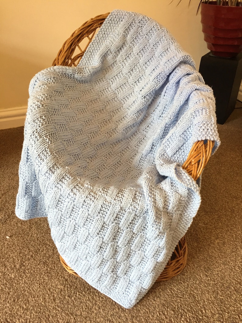 Rectangles Simple Baby Blanket Knitting pattern | Etsy