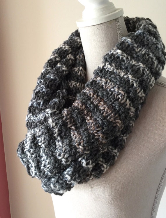 Outlander Inspired Super soft Grey Mix Cowl Hand Knit | Etsy