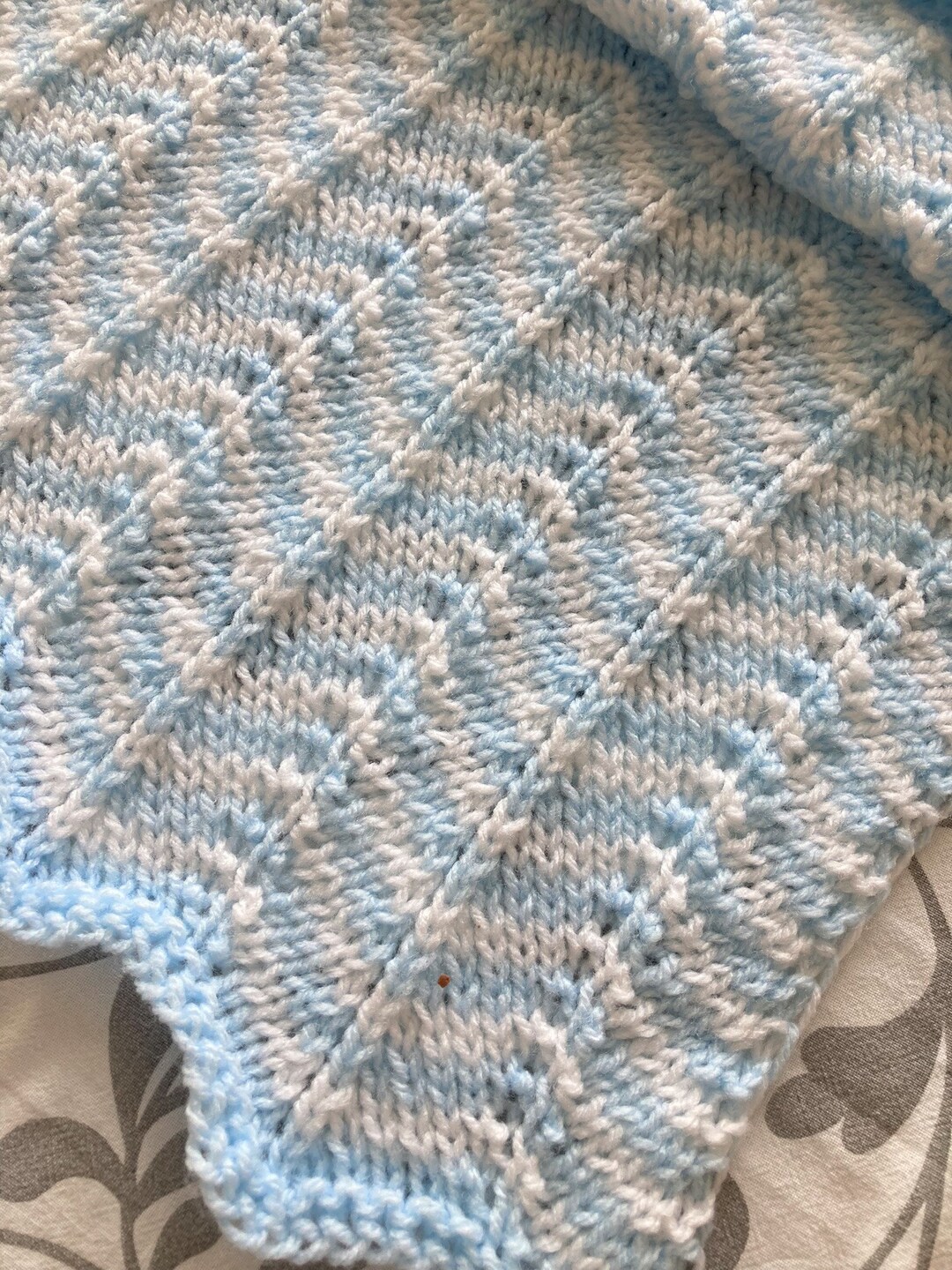 Knitting Pattern Arlo Baby Blanket in DK Chevron Design