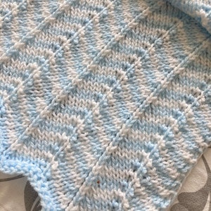Knitting Pattern ~ Arlo Baby Blanket in DK ~ Chevron Design ~  ENGLISH ~ PDF Download