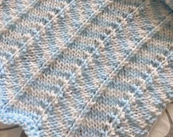 Knitting Pattern ~ Arlo Baby Blanket in DK ~ Chevron Design ~ PDF ~ ENGLISH