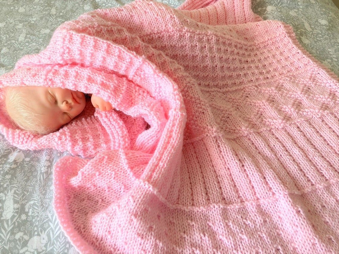 Knitting pattern Easy Sampler Baby Blanket in DK Yarn PDF Etsy