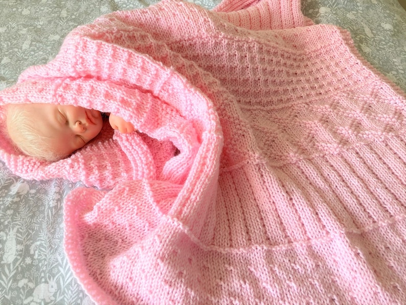 Knitting Pattern Easy Sampler Baby Blanket in DK Yarn PDF Etsy UK