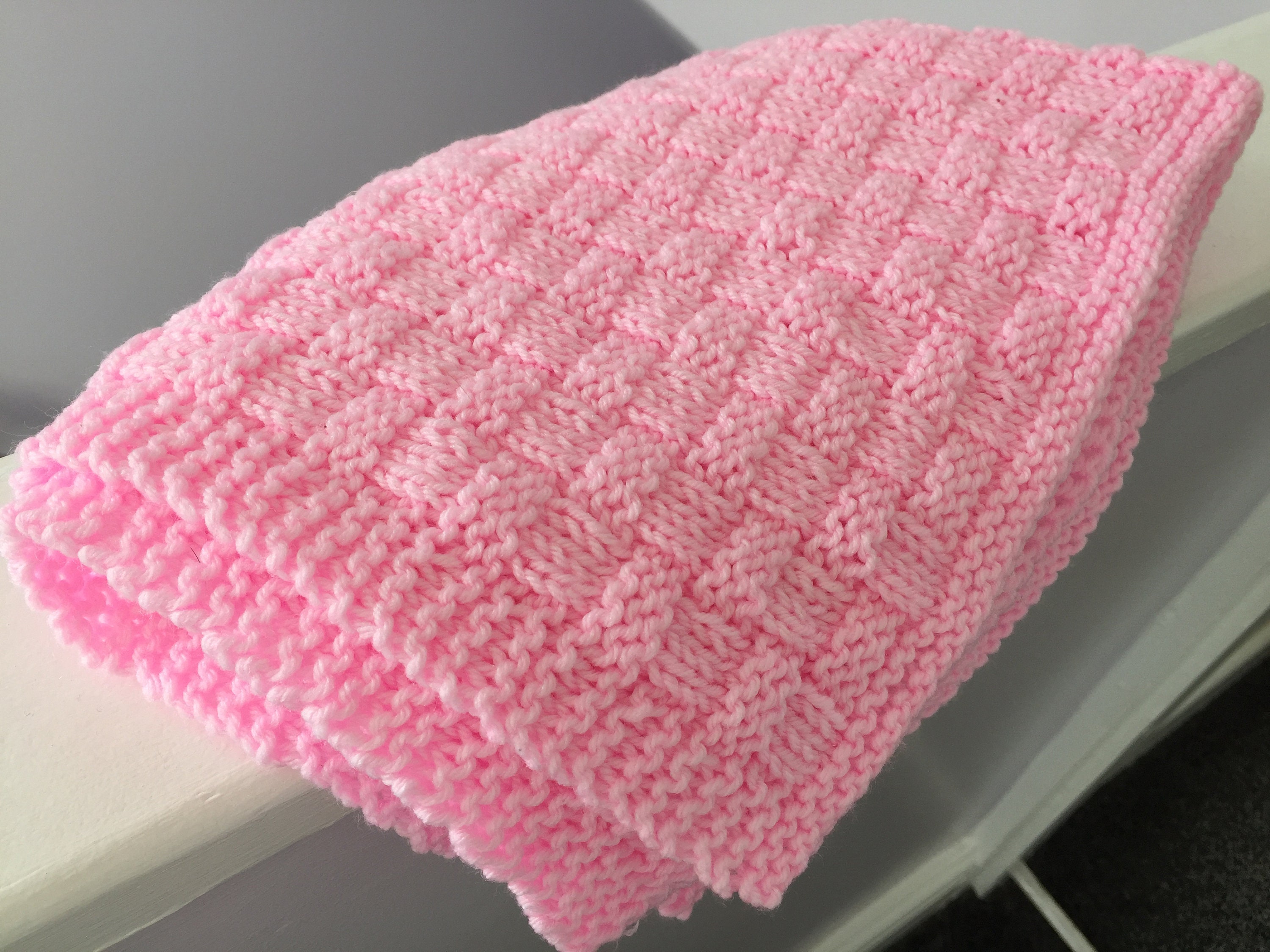 Quick and Easy Basket Weave Baby Blanket Knitting Pattern Etsy UK