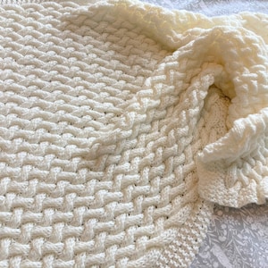 Knitting Pattern ~ Wicker Basketweave ~ Baby Blanket ~ Multiple Sizes ~ ENGLISH ~  PDF Download