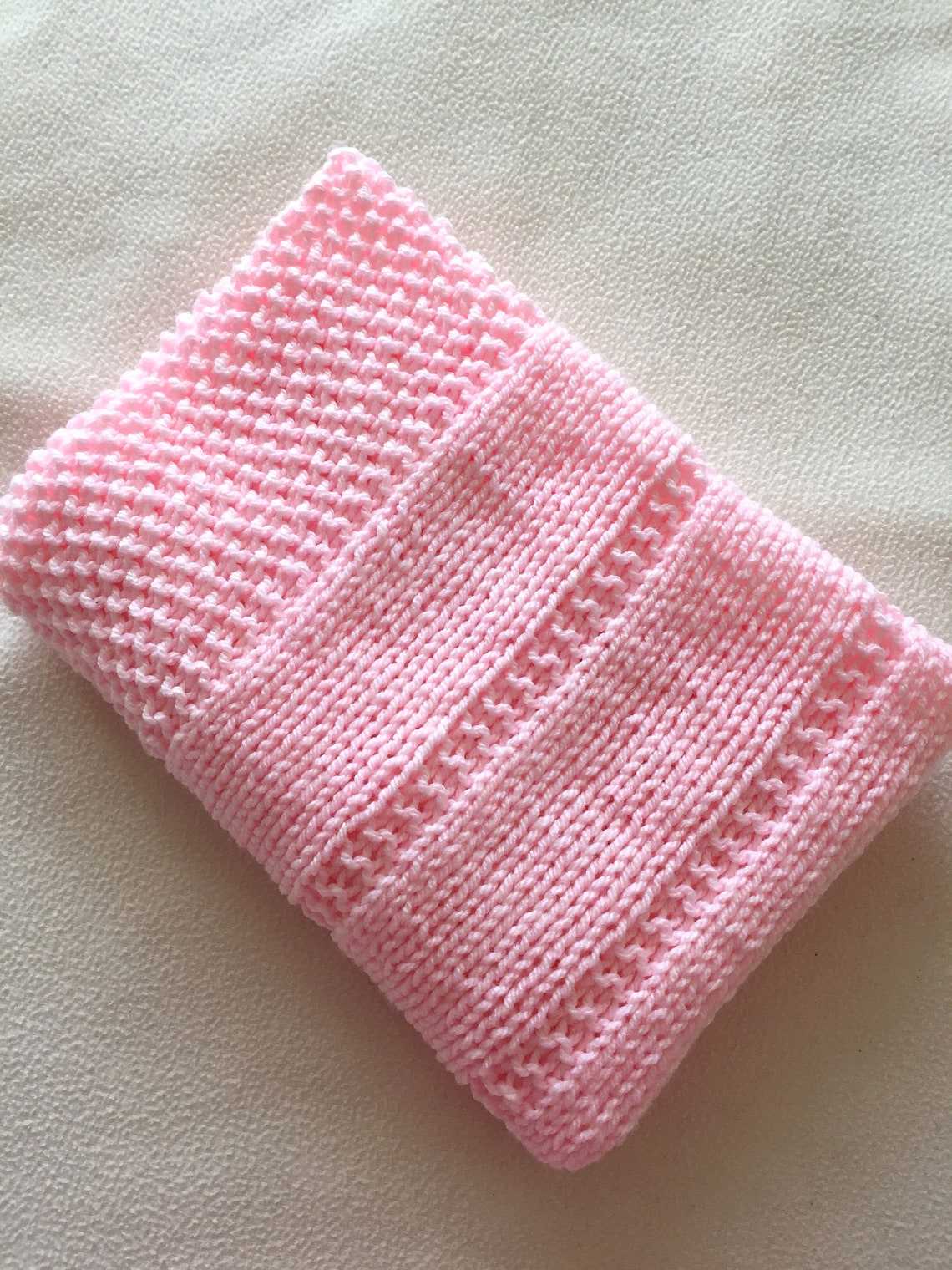 PDF Knitting Pattern Easy Baby Blanket Reversible Design - Etsy UK