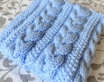Easy cable knit baby blanket pattern free hotsell