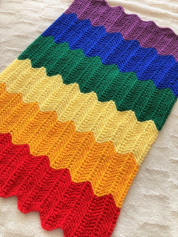 Knitted rainbow baby blanket pattern best sale