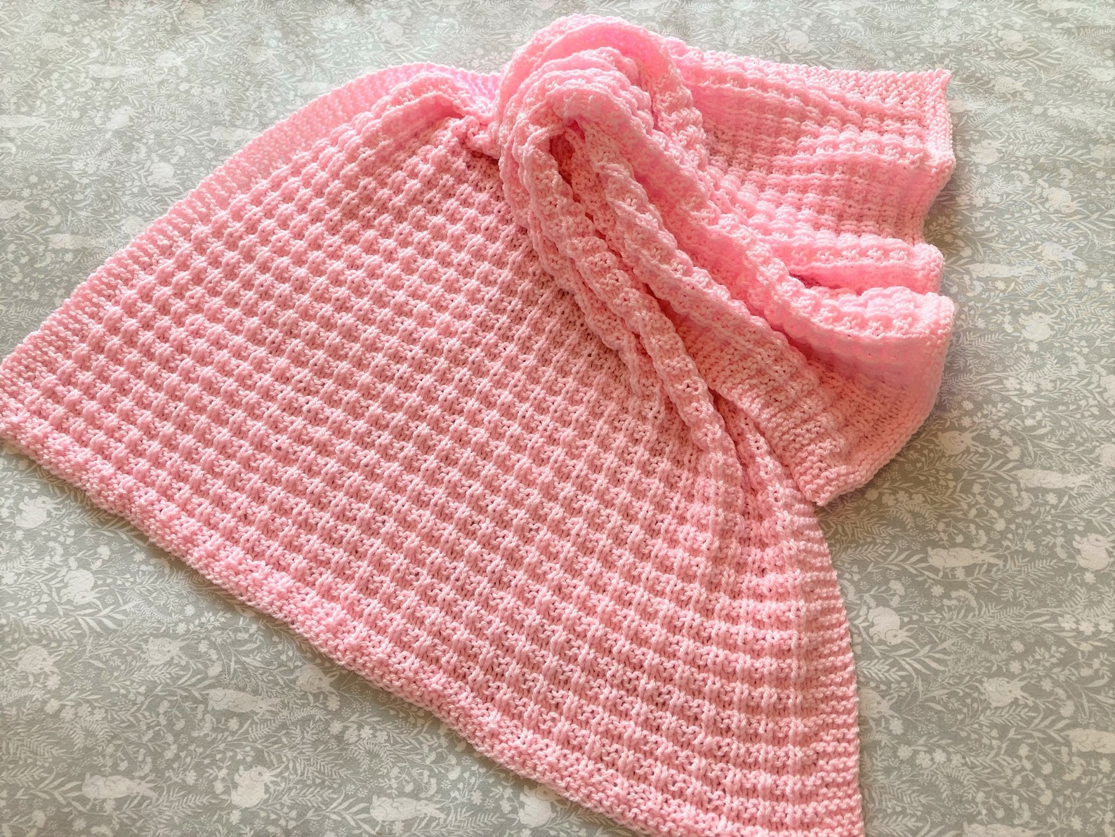 Simple Waffle Baby Blanket Pattern knitting Pattern ENGLISH Etsy UK