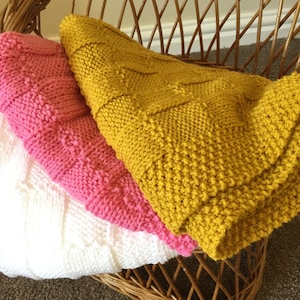Knitting pattern ~ Checks Baby Blanket  ~ ENGLISH ~ PDF Download