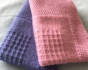 Knitting Pattern ~  Alia Baby Blanket  ~ ENGLISH ~ PDF Download