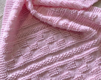 Knitting pattern ~ Jesse Baby Blanket in Aran or Chunky Yarn ~ ENGLISH ~ PDF Download