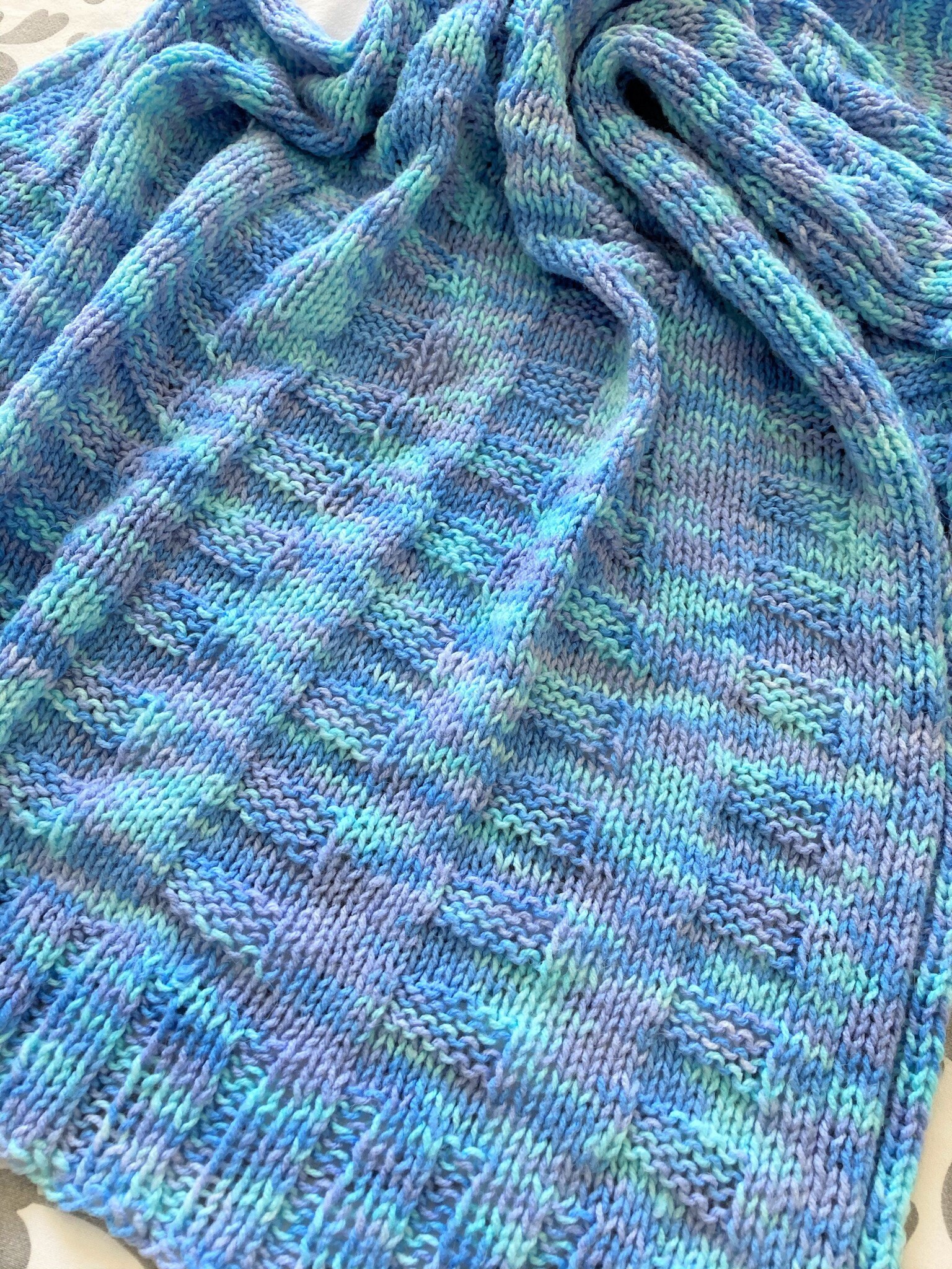 Knitting Pattern Reversible Baby Blanket in DK yarn Simple Etsy