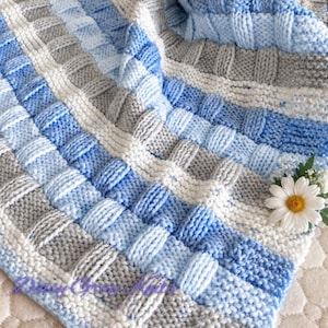 Knitting Pattern ~ Cody Baby Blanket in DK Yarn ~ ENGLISH ~ PDF Download