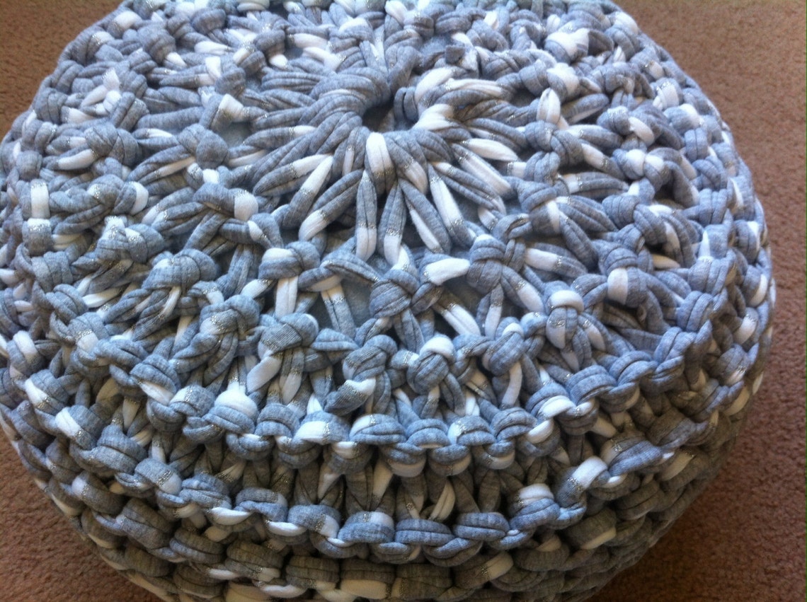 T Shirt yarn floor cushion / pouf Knitting pattern Etsy