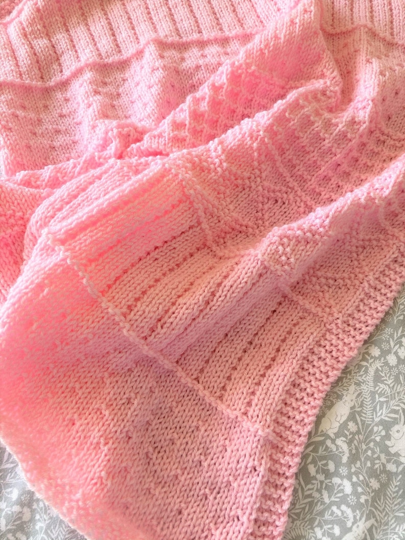 Knitting Pattern Easy Sampler Baby Blanket in DK Yarn PDF Etsy UK