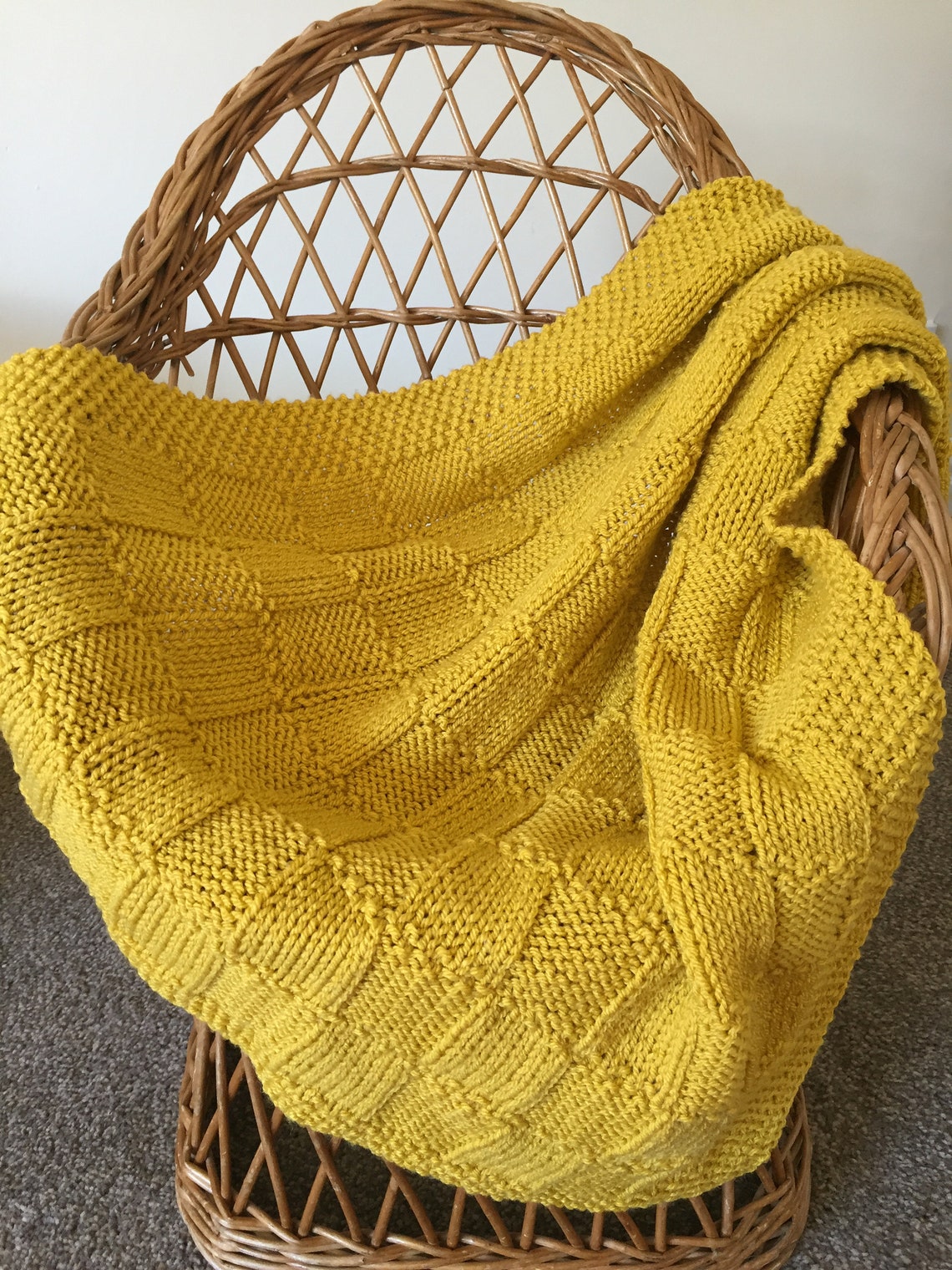 Checks Baby Blanket knitting Pattern ENGLISH Etsy