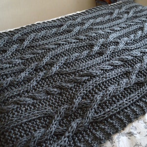 Knitting pattern ~ Snuggly Cable Blanket / Throw. ~ ENGLISH ~  PDF Download