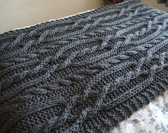 Snuggly Cable Blanket / Throw. ~ Knitting pattern ~ ENGLISH