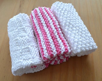 Large Cotton Kitchen Cloths ~ 3 Designs ~ Knitting pattern