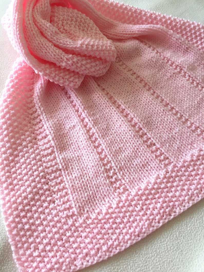 PDF Knitting pattern Easy Baby Blanket Reversible Design Aran Yarn ENGLISH image 2