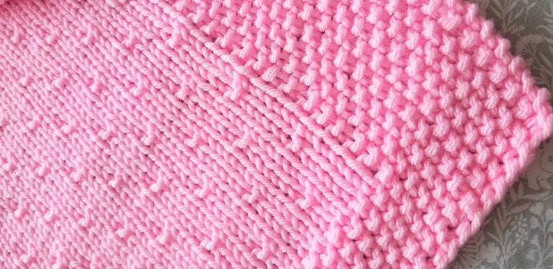 Knitting Pattern Moss & Seed Baby Blanket Easy Quick - Etsy