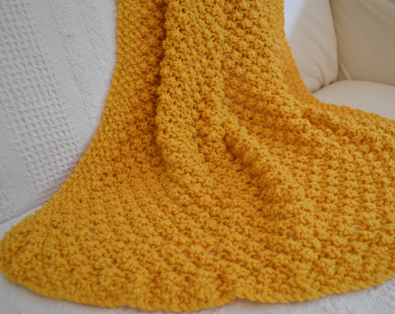 Bobble Baby Blanket Knitting Pattern Aran Yarn ENGLISH Etsy