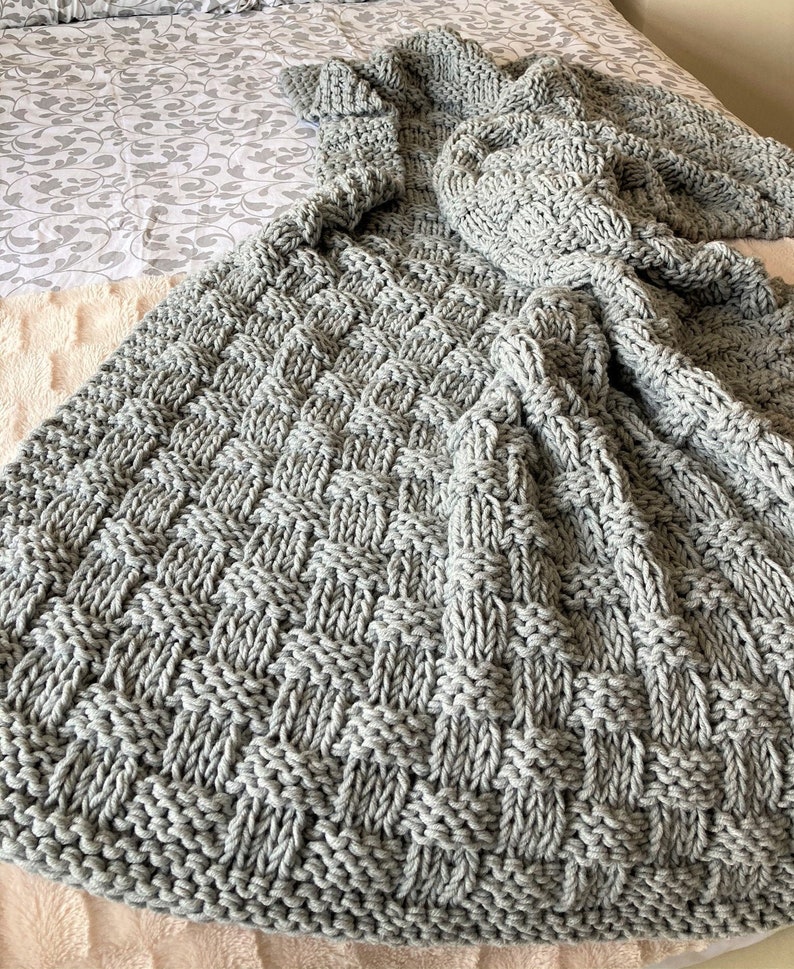 Chunky Basket Weave Blanket / Sofa Throw Knitting Pattern Etsy UK
