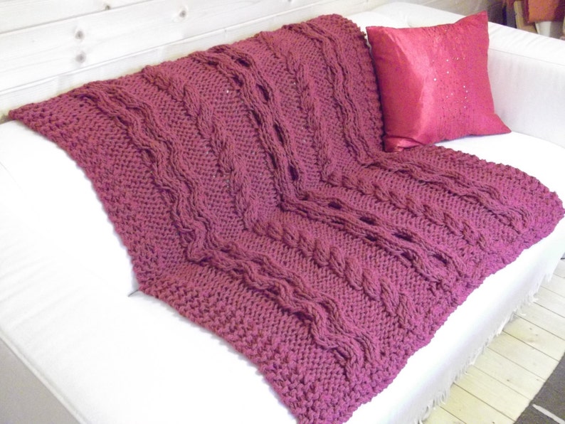 Eternal Chunky Cable Blanket / Throw Knitting pattern Etsy