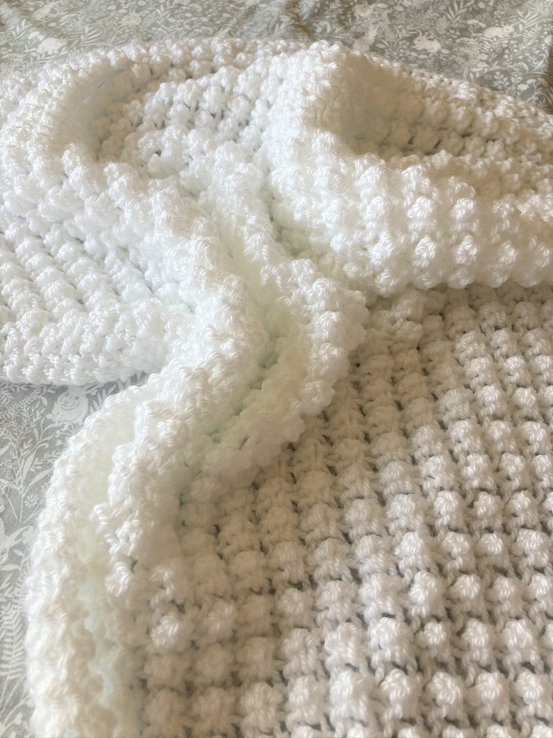 Bobble Baby Blanket Knitting Pattern Aran Yarn ENGLISH Etsy