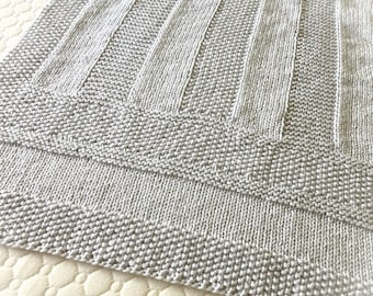 Knitting pattern ~ Hugo Baby Blanket ~ Perfect for beginners ~  Aran Yarn ~ ENGLISH ~ PDF Download