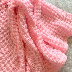 Simple Waffle Baby Blanket Pattern ~Knitting pattern ~ ENGLISH