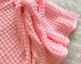 Knitting pattern ~ Simple Waffle Baby Blanket Pattern ~ENGLISH ~ PDF Download