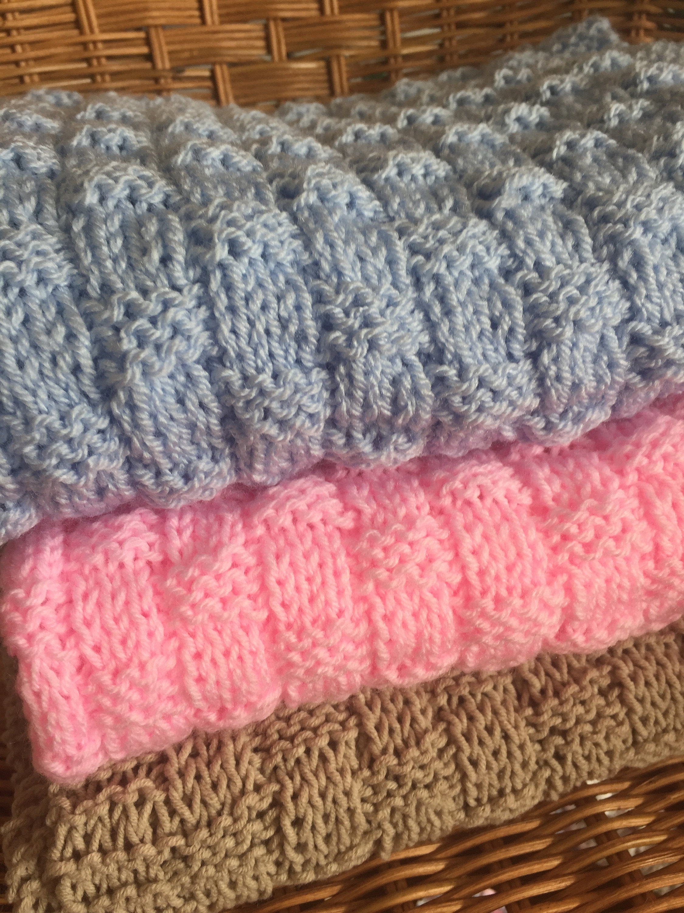 Quick and Easy Basket Weave Baby Blanket Knitting Pattern Etsy UK