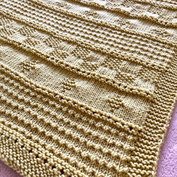 Hand Knitted Baby Blanket ~ Avocado  ~ Easy Care Acrylic