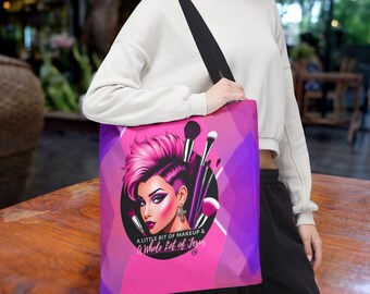Sac fourre-tout « Un peu de maquillage et beaucoup de Jésus », Souvenirs bibliques, Sac beauté et grâce pour femmes de plus de 40 ans