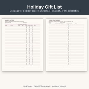 Gift Tracker Printable | Birthday & Holiday Gift List Year-Round | Fillable PDF Letter A4 image 7