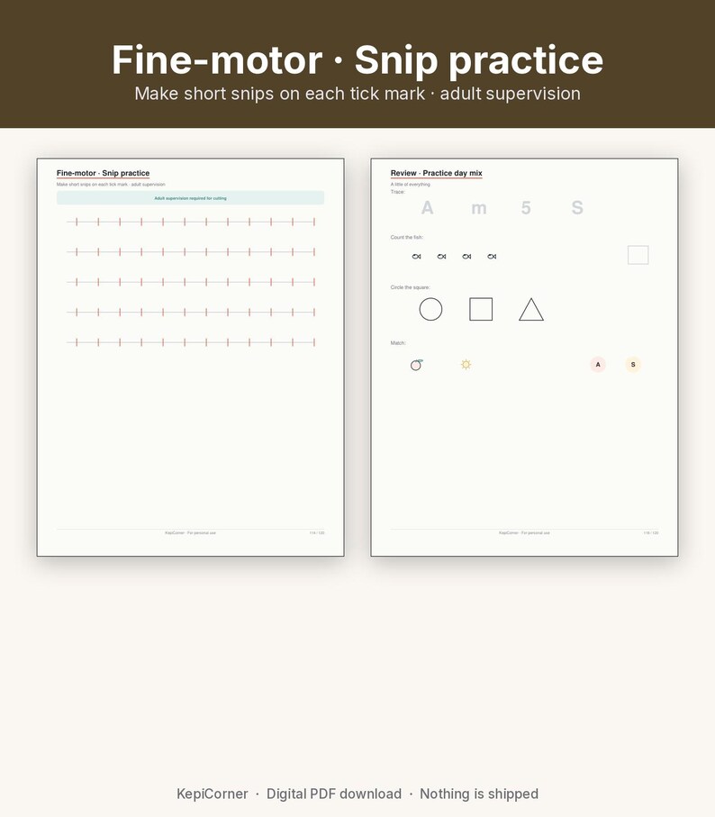 Pre-K Learning Worksheets Ages 3-5 Printable | Alphabet Tracing Numbers Counting | 120 Pages Letter A4 image 9