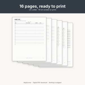 Habit Tracker Pack Printable | Daily Weekly Monthly 30-Day Yearly | Minimal Undated PDF US Letter image 4