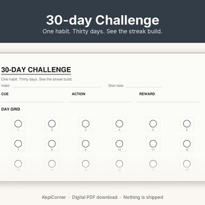 Habit Tracker Pack Printable | Daily Weekly Monthly 30-Day Yearly | Minimal Undated PDF US Letter image 6