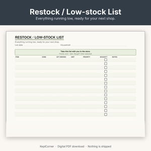 Pantry Inventory Checklist Printable | Kitchen Fridge Freezer Spice | Fillable PDF Letter A4 image 8