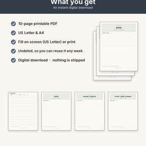 Recipe Card Pack Printable | Recipe Binder Pages Index Dividers | Fillable PDF Letter A4 image 10