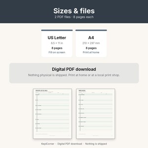 Grocery List Printable | Shopping List Pad Fillable PDF | Categorized Checklist Letter A4 image 9