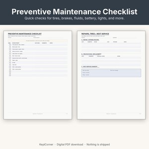 Vehicle Maintenance Log Printable | Car Service Tracker Oil Mileage | Fillable PDF Letter A4 image 8