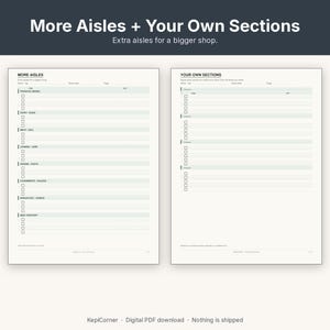 Grocery List Printable | Shopping List Pad Fillable PDF | Categorized Checklist Letter A4 image 8
