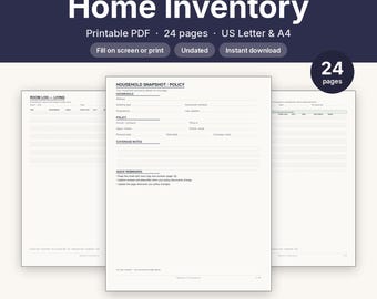 Checkliste für die Hausinventur (zum Ausdrucken) | Versicherungsnachweis | Ausfüllbares PDF im A4-Format